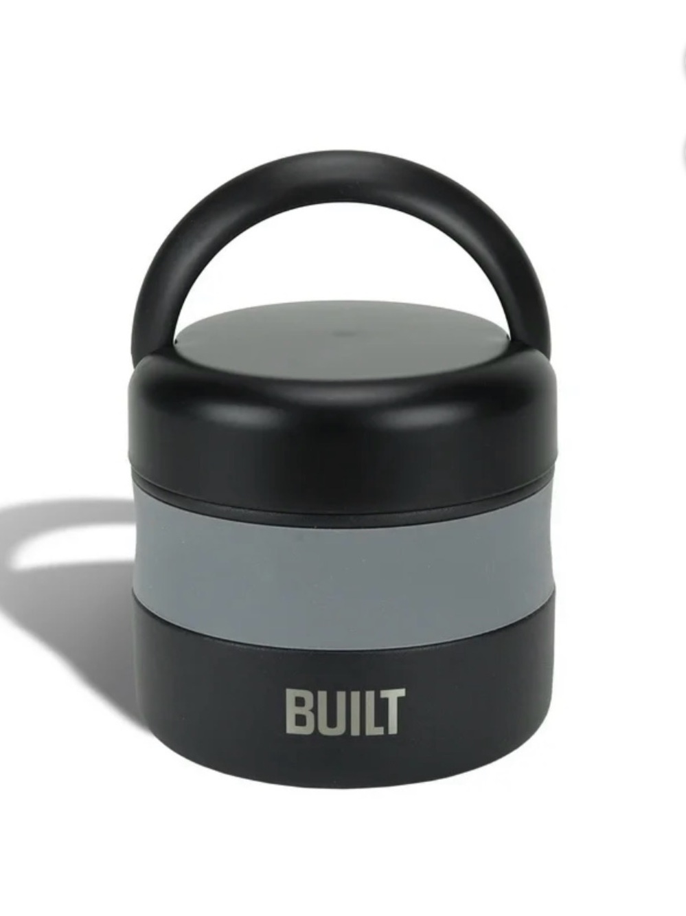 BUILT Black & Gray Insulated Food Jar with Carry Handle